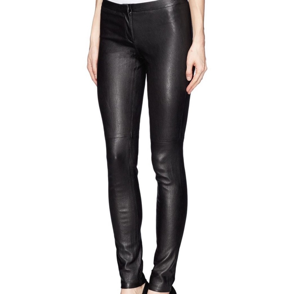 Theory pittella stretch leather pants